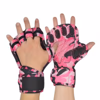 دستکش و محافظ کف دست بدنسازی مدل 403D840 چریکی صورتی