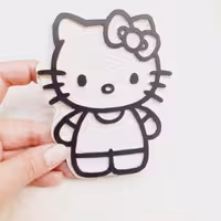 مهر دستساز لینولئوم طرح هلو کیتی ..مناسب چاپ کاغذ و پارچه ..قابل سفارش در ابعاد دلخواه شما