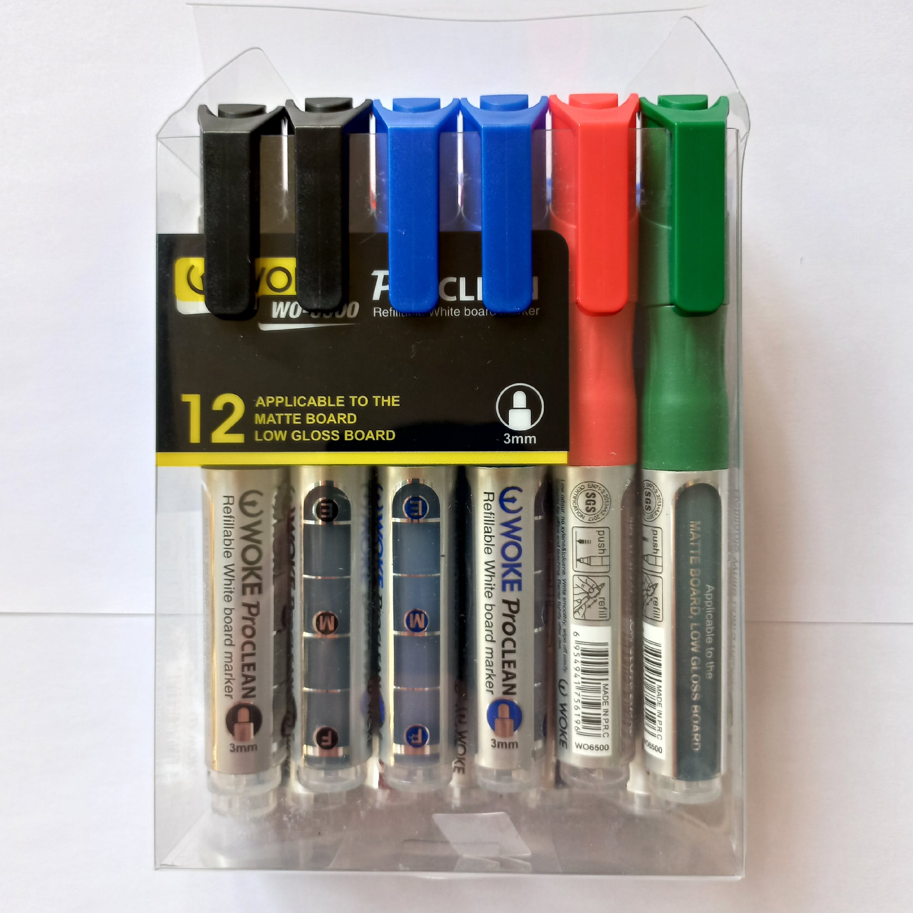 ماژیک وایت برد شارژی وُک نوک گرد (12 عددی رنگ های جور)