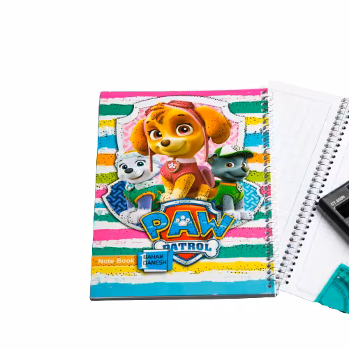 دفتر50 برگ شطرنجی سیمی (درشت چهارخانه) جلد گلاسه فانتزی بهار دانش 12 جلدی