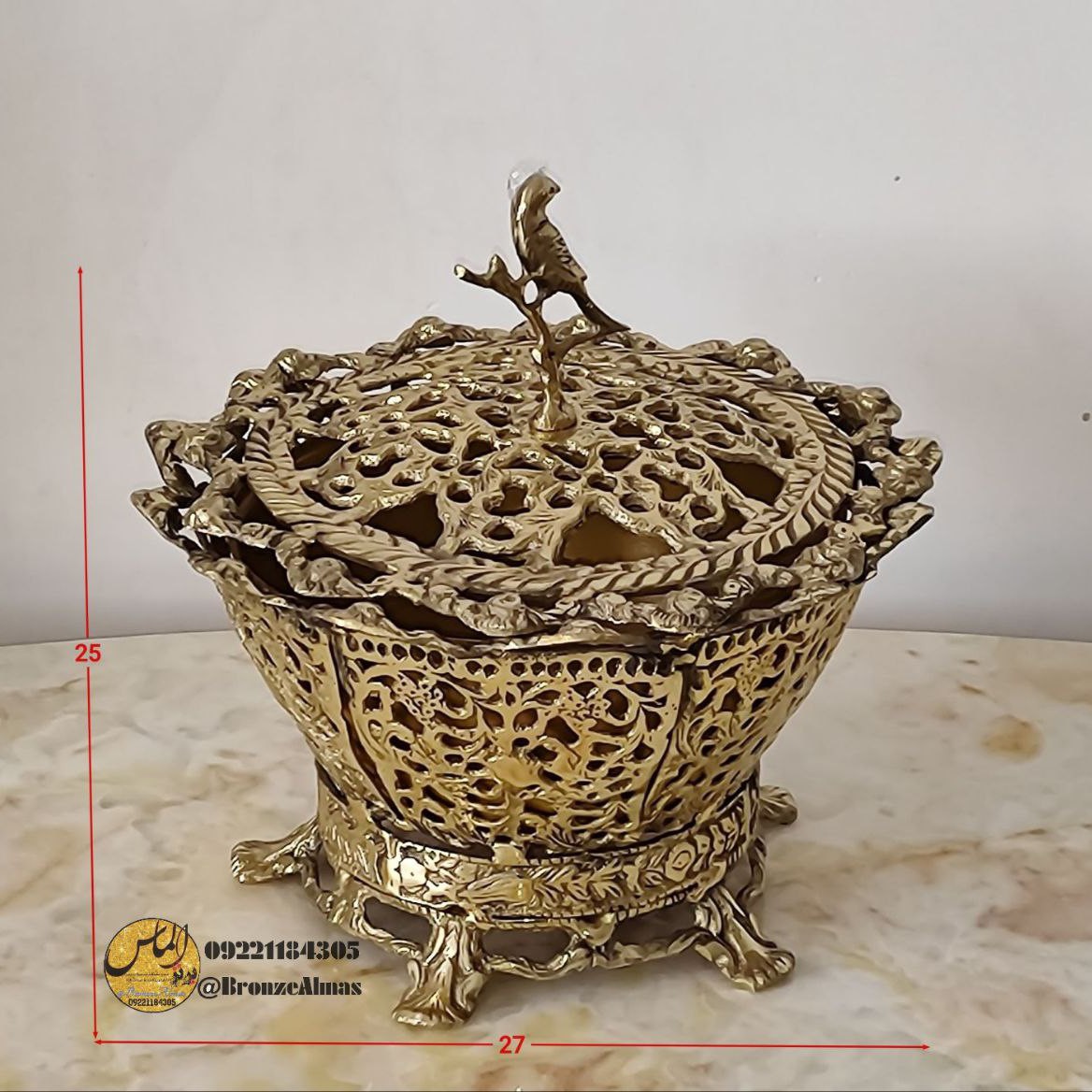 آجیل خوری پنج پایه برنز