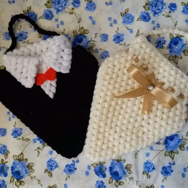 لیف  دست بافت ست عروس و داماد