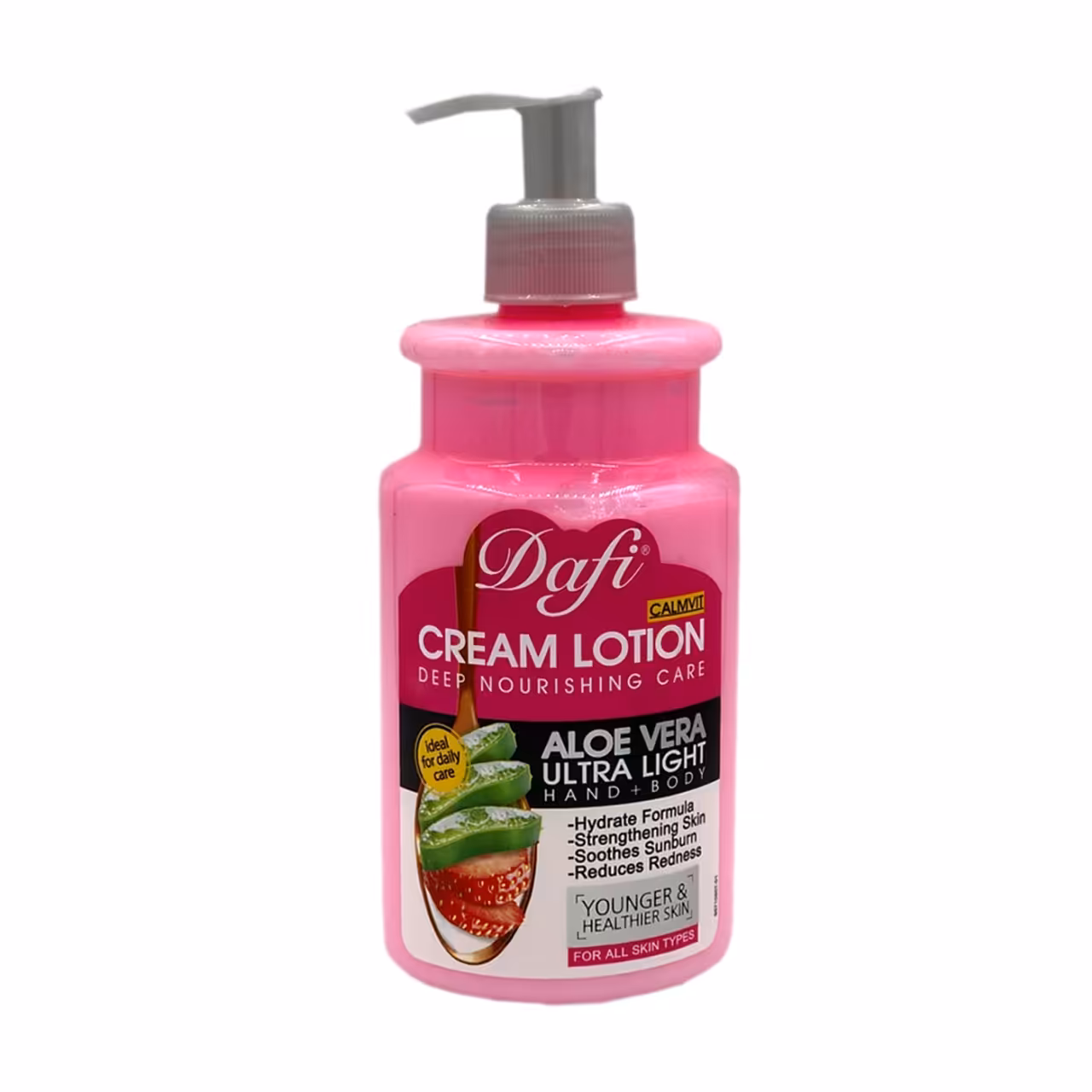 لوسیون بدن دافی مدل الوئه ورا و توت فرنگی حجم 470ml