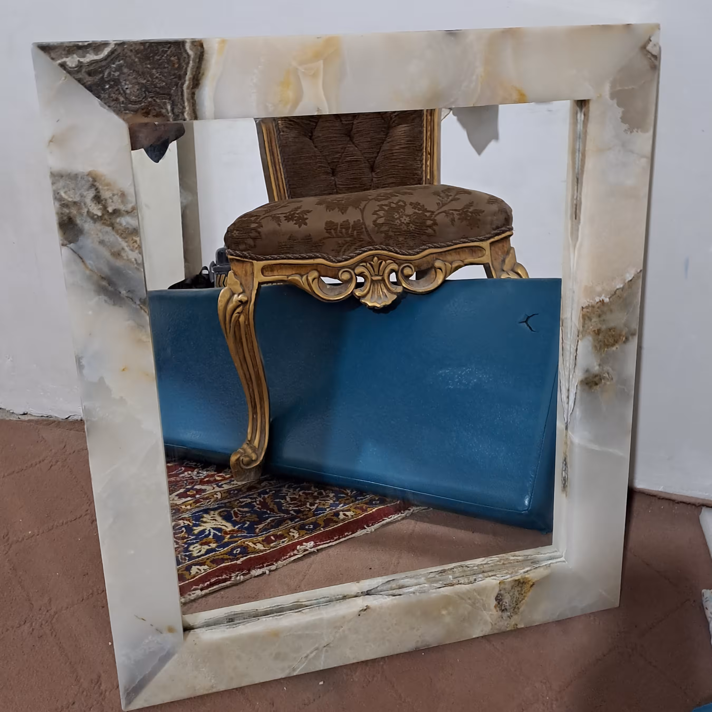 آیینه ی قاب سنگی مرمر مستطیل سایز شصت در هفتاد