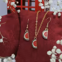 نیم ست گردنبند و گوشواره هندونه