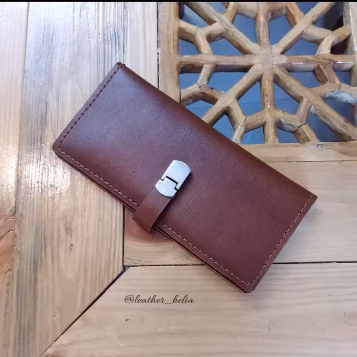 کیف پول دو لت چرم طبیعی دستدوز