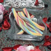پاستیل شکری و نواری مارابو  مخلوط به سلیقه شما صد گرمی 