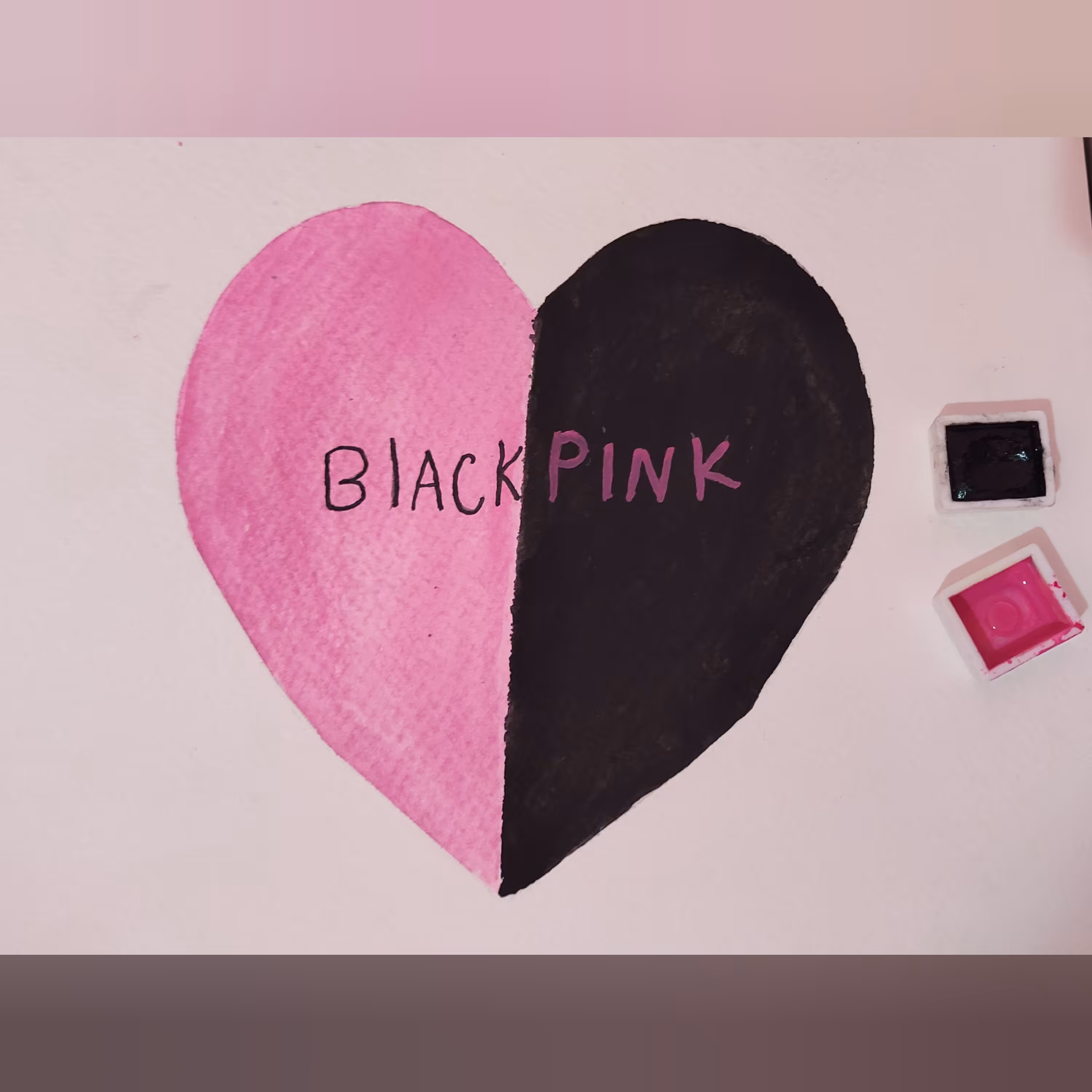 نقاشی آبرنگ فانتزی طرح قلب ، سایز  A5