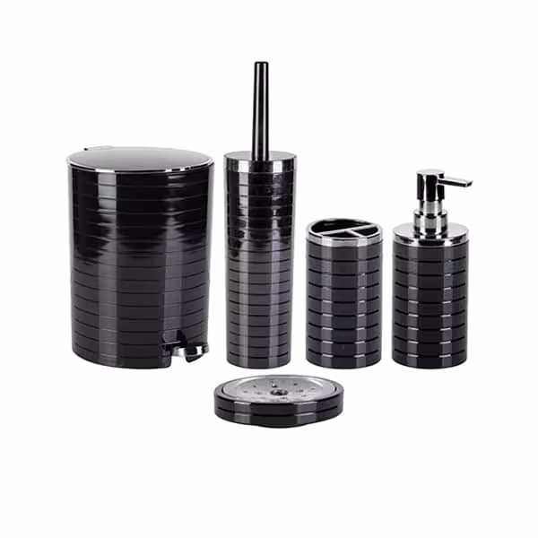 ست بهداشتی خط درشت مشکی-کروم کنتراست