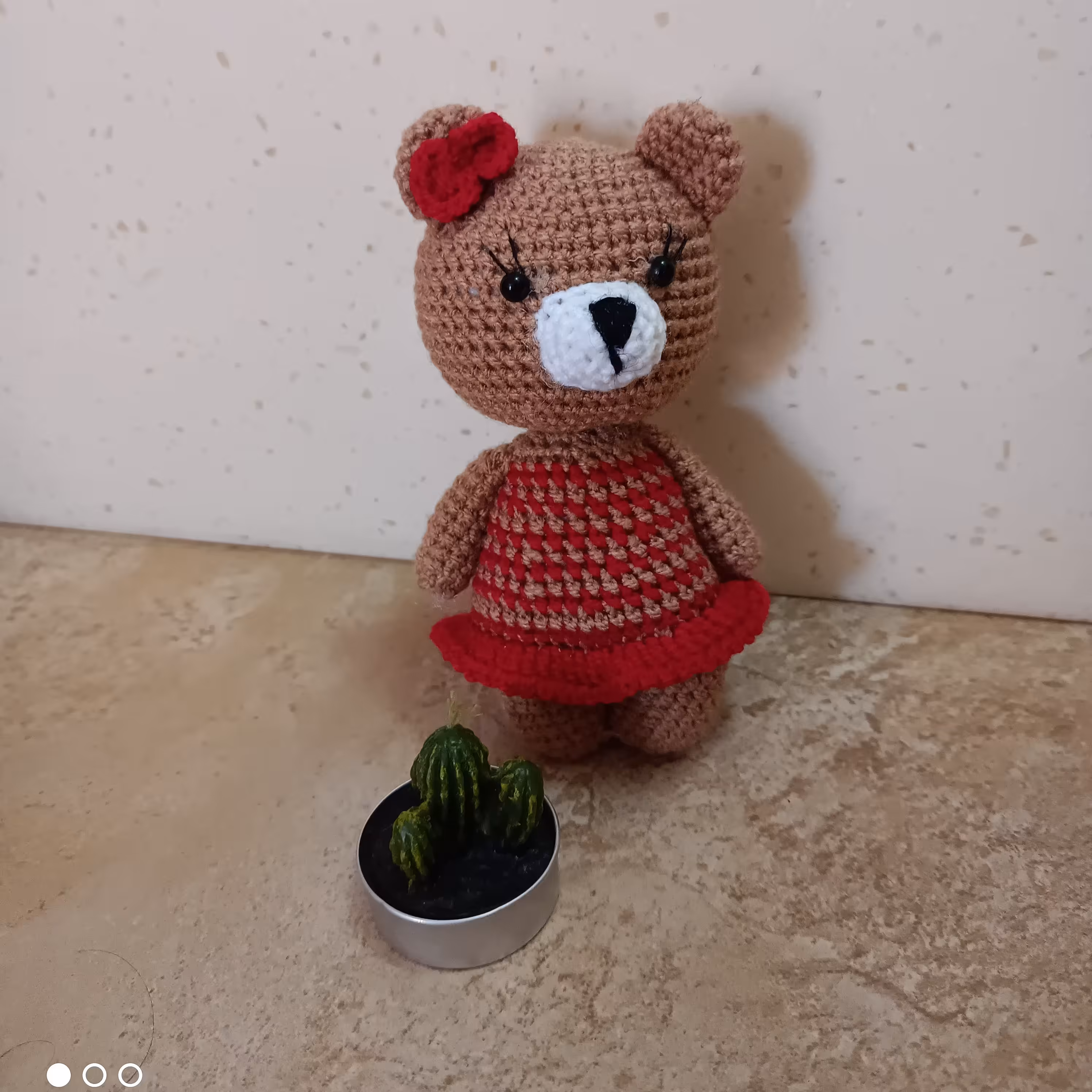 عروسک خرس دختر دستباف