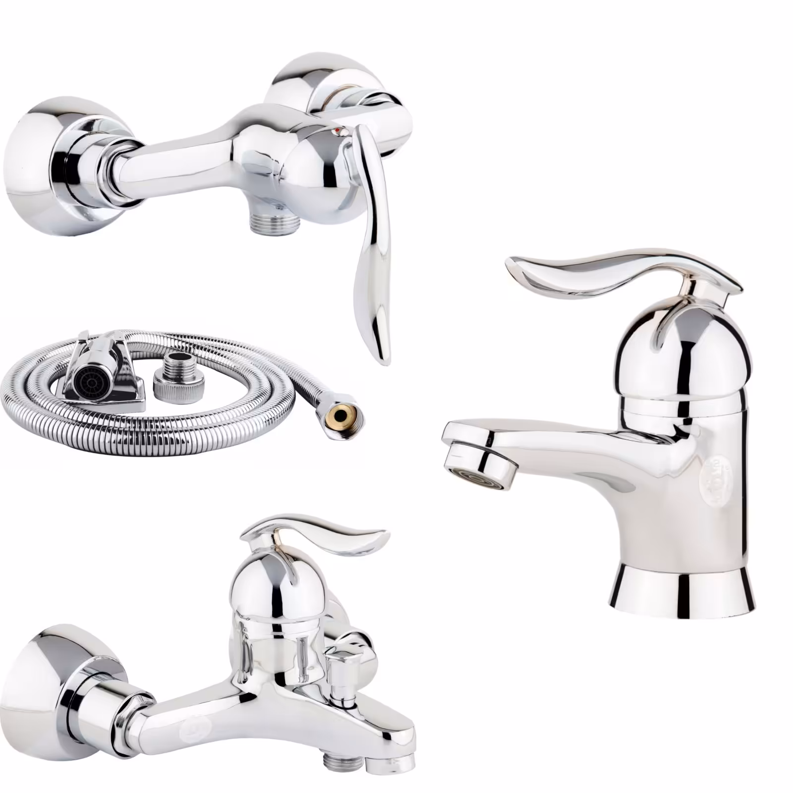 ست شیرالات رز مدل ونیز لایت مجموعه 4 عددی کروم