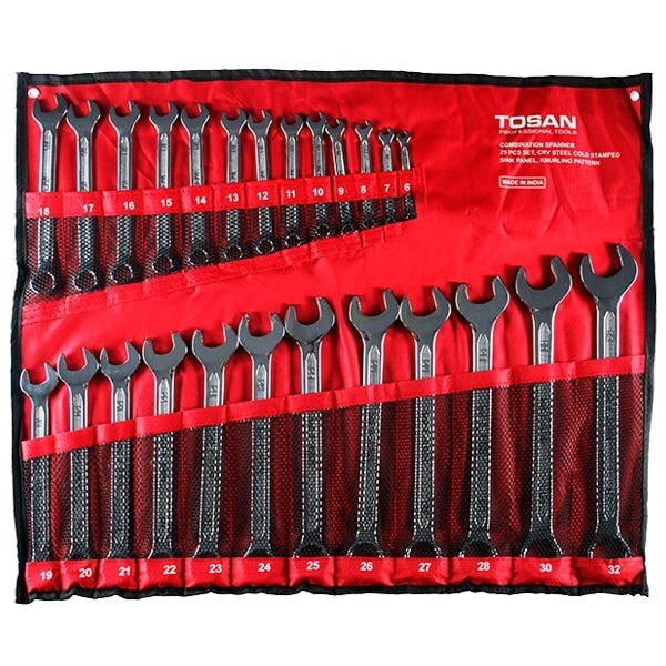 ست 25 عددی آچار یک سر تخت یک سر رینگ توسن مدل TI101-S25