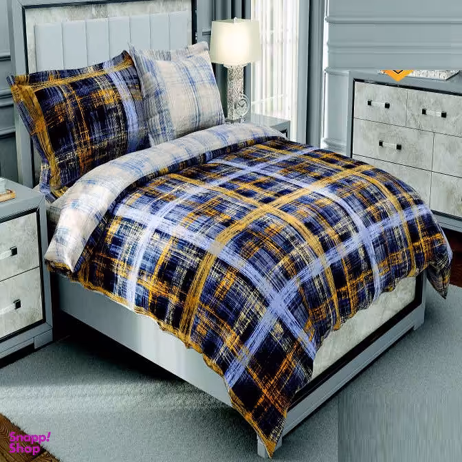 سرویس روتختی طرح ساتین پنبه پلاس کد 40 دو نفره شش تکه