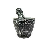 هاون سنگی قلم زنی شده طرح و ان یکاد