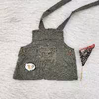 پیشبندی کتان کوتاه بهار طرح قلب سبز