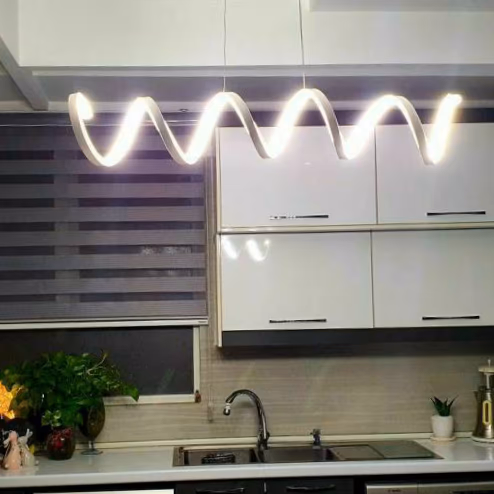 لوستر مدرن smd طرح فنر بدنه سفید کد h2255