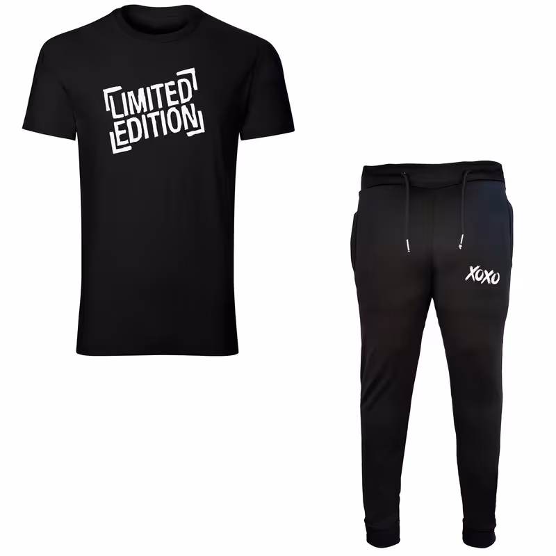 ست تیشرت یقه گرد طرح limitedمدلo8978