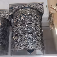 سرویس سطل و جادستمال کاغذی ، پیوتر (جنس فلزی )،کار شده بسیار شیک مناسب جهیزیه 