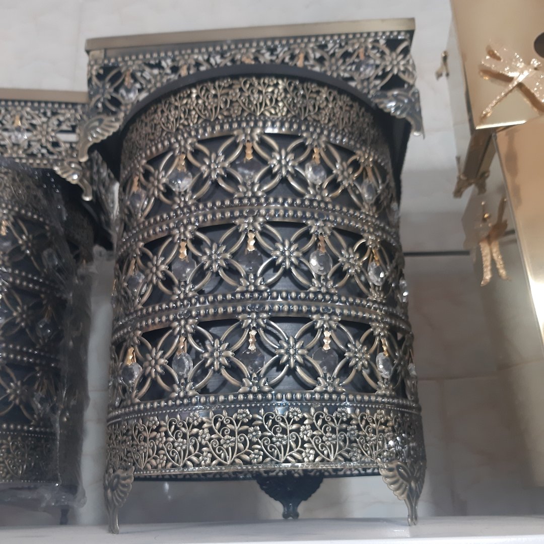 سرویس سطل و جادستمال کاغذی ، پیوتر (جنس فلزی )،کار شده بسیار شیک مناسب جهیزیه