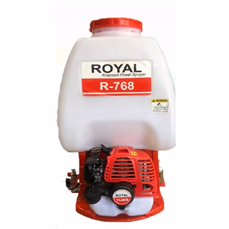 سمپاش موتوری پشتی رویال دو زمانه مدل R-768 ظرفیت 25 لیتر