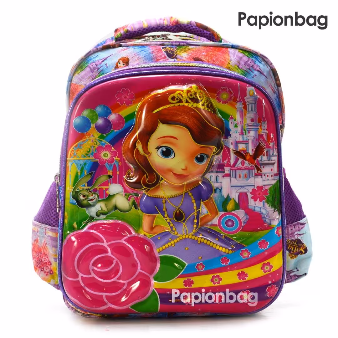 کیف مدرسه دخترانه بنفش خارجی طرح پرنسس سوفیا مدل 107