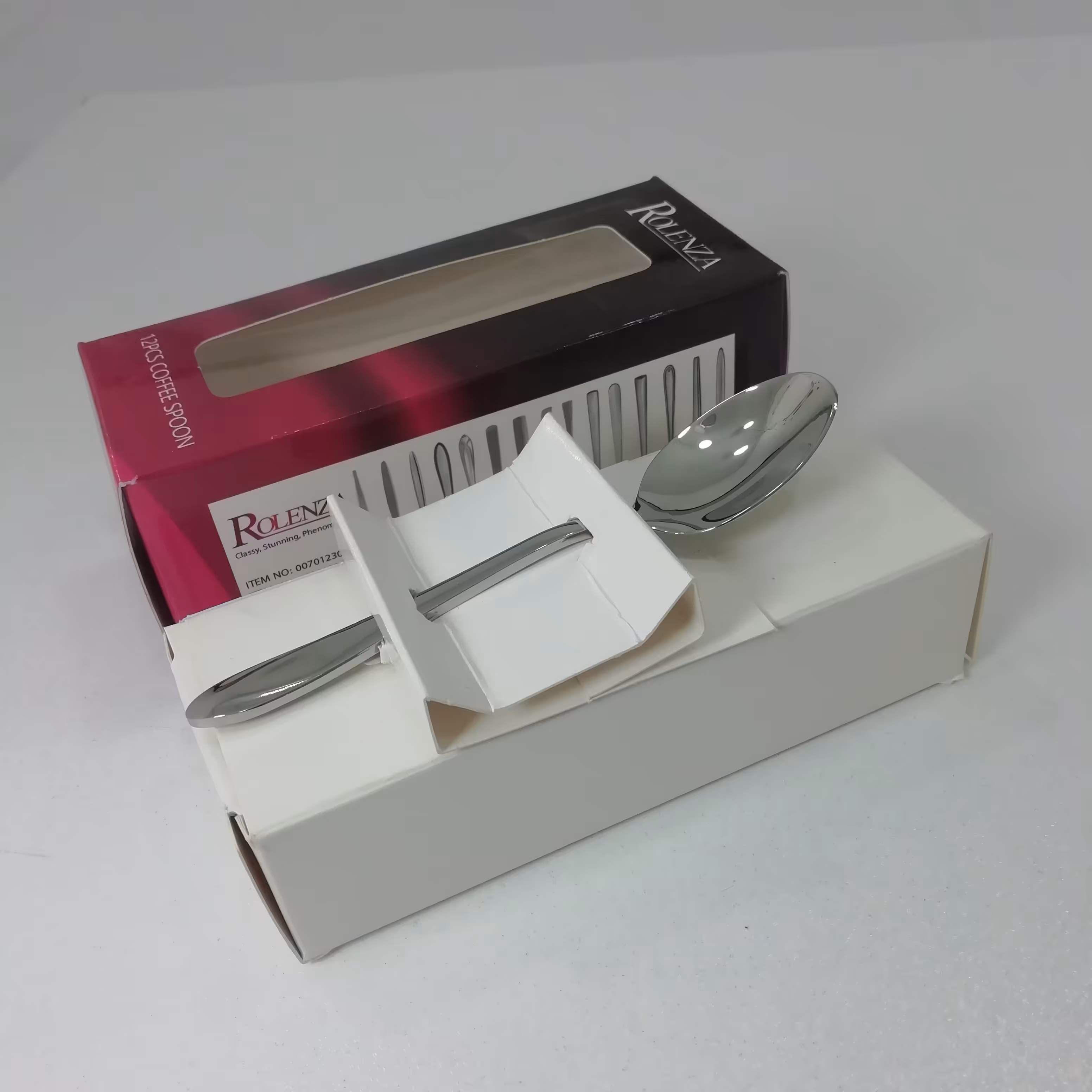 قاشق چای خوری استیل ضد زنگ رولنزا ROLENZA بسته 12 عددی کد 48 