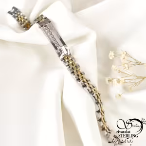 دستبند استیل رولکس دورنگ