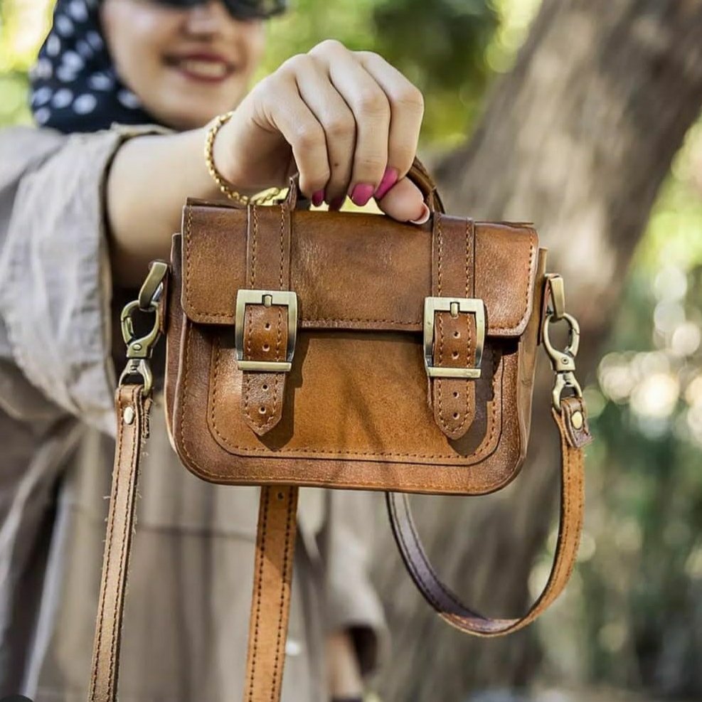 کیف دستی و دوشی مینی چرم طبیعی 