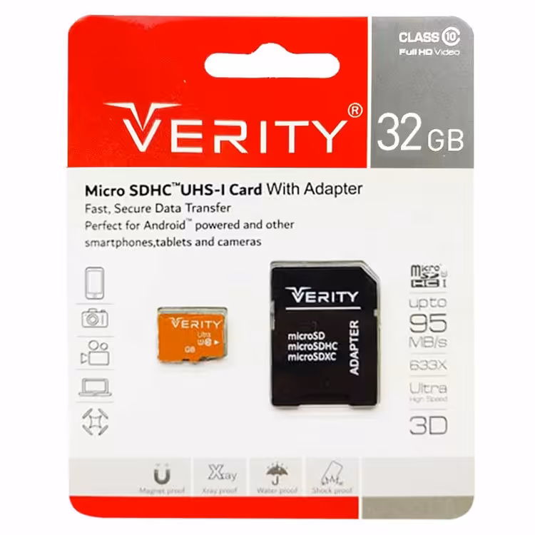 مموری کارت حافظه32 گیگ  Verity مدل U1 95 MBs 633X