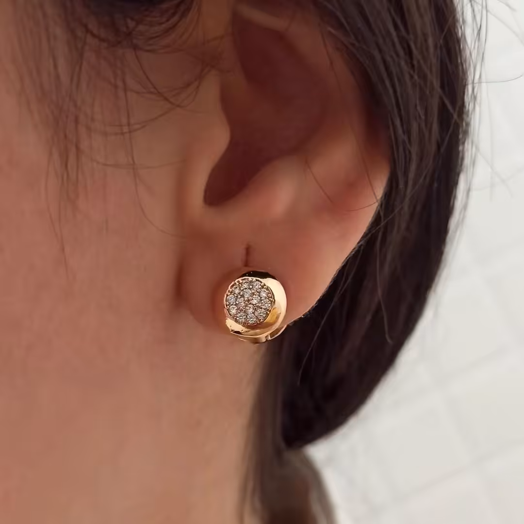 گوشواره دایره نگین دار