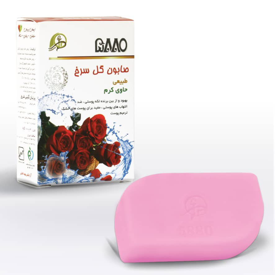 صابون طبیعی گلسرخ حاوی کرم(مرطوب کننده)