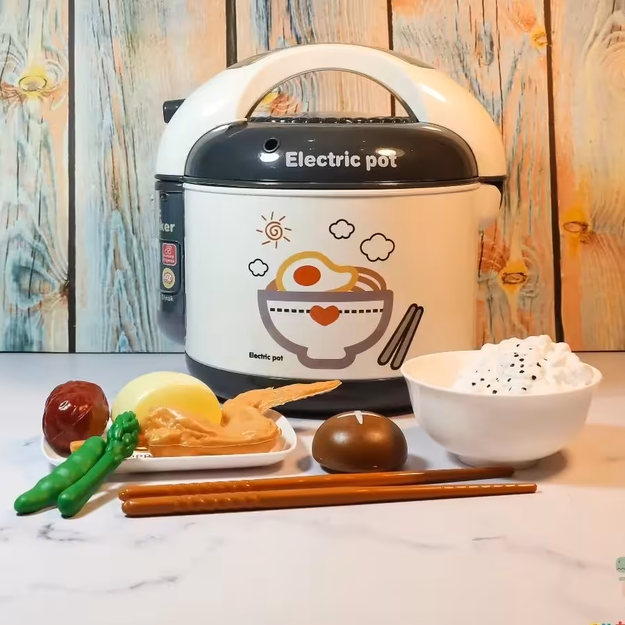 پلوپز ست بازی لوازم آشپز خانه باتری خور صدادار چراغ دار با امکان افزودن آب و ایجاد بخار