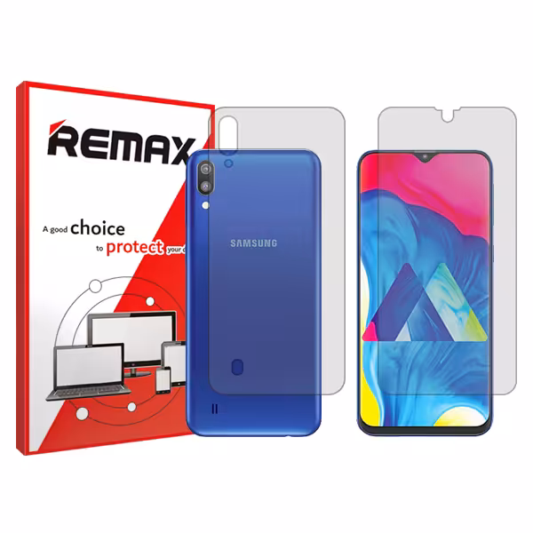 گلس صفحه نمایش و پشت گوشی سامسونگ Galaxy M10 مدل شفاف برند ریمکس کد SS