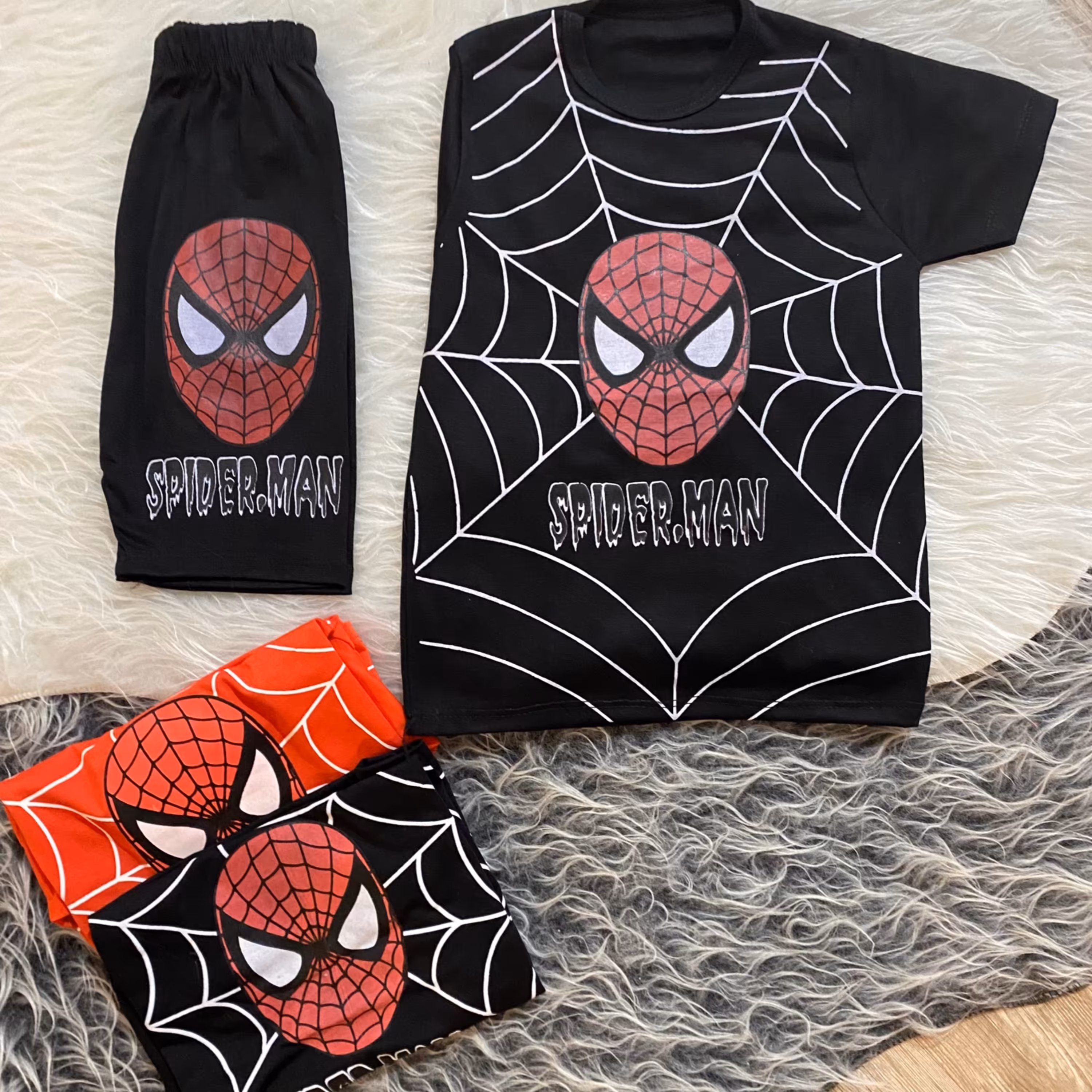 تیشرت شلوارک  مرد عنکبوتی اسپان پنبه در دورنگ