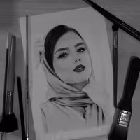 طراحی چهره سیاه قلم سایز 20در 30 سانت