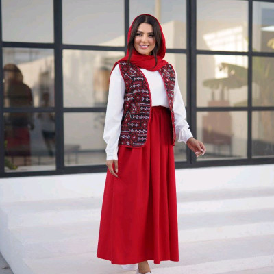 ست سه تیکه شومیز دامن وست 8514