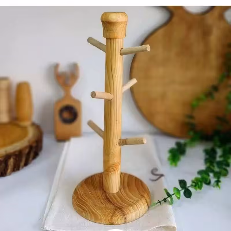 استند چوبی آویز لیوان