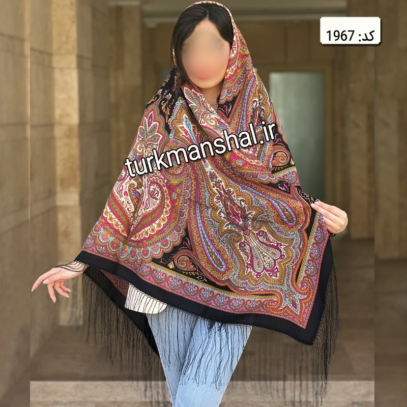 روسری ترکمن ابریشمی (ایتالیایی) کد 1967