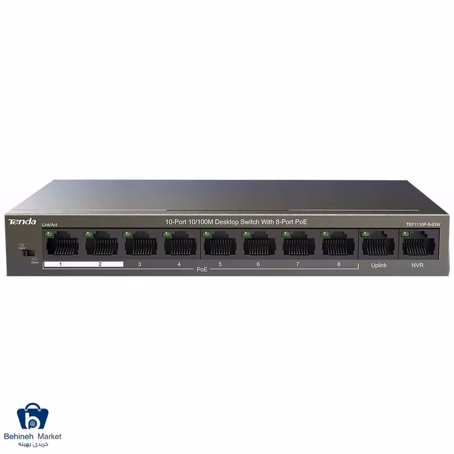 سوییچ 10 پورت تندا مدل TEF1110P-8-63W