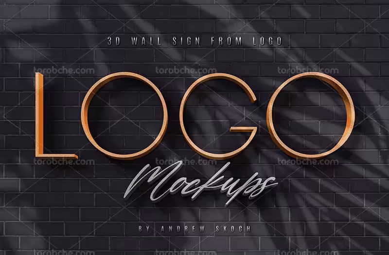 طرح موکاپ لوگو از زاویه رو به رو | گرافیک با طعم تربچه