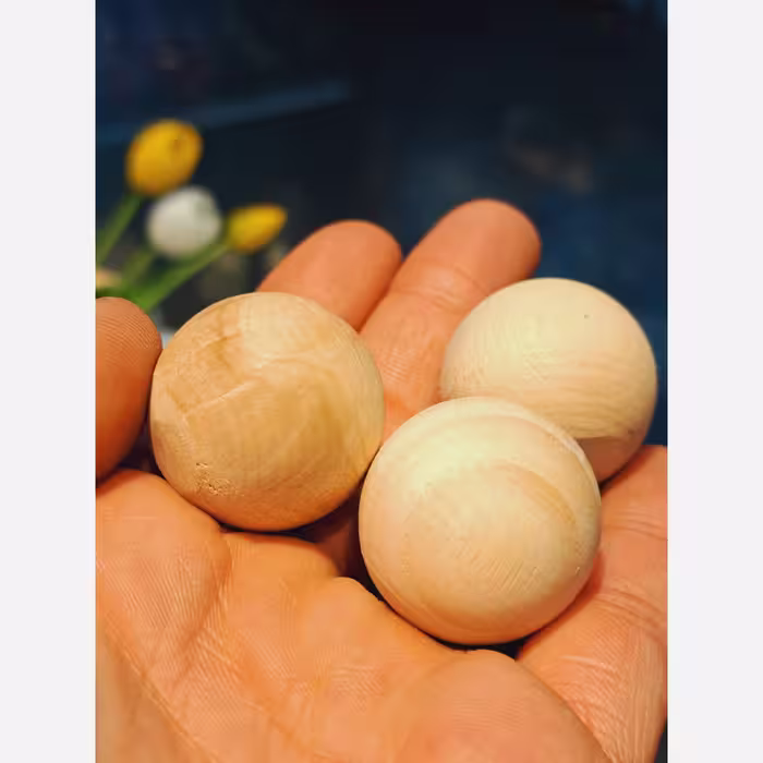 گوی مدیتیشن  2.5 سانتی گوی ارامشبخش گوی چوبی توپ چوبی گوی چوب طبیعی مهره چوبی بزرگ فروشگاه چوب فروشی کرج سلما گالری
