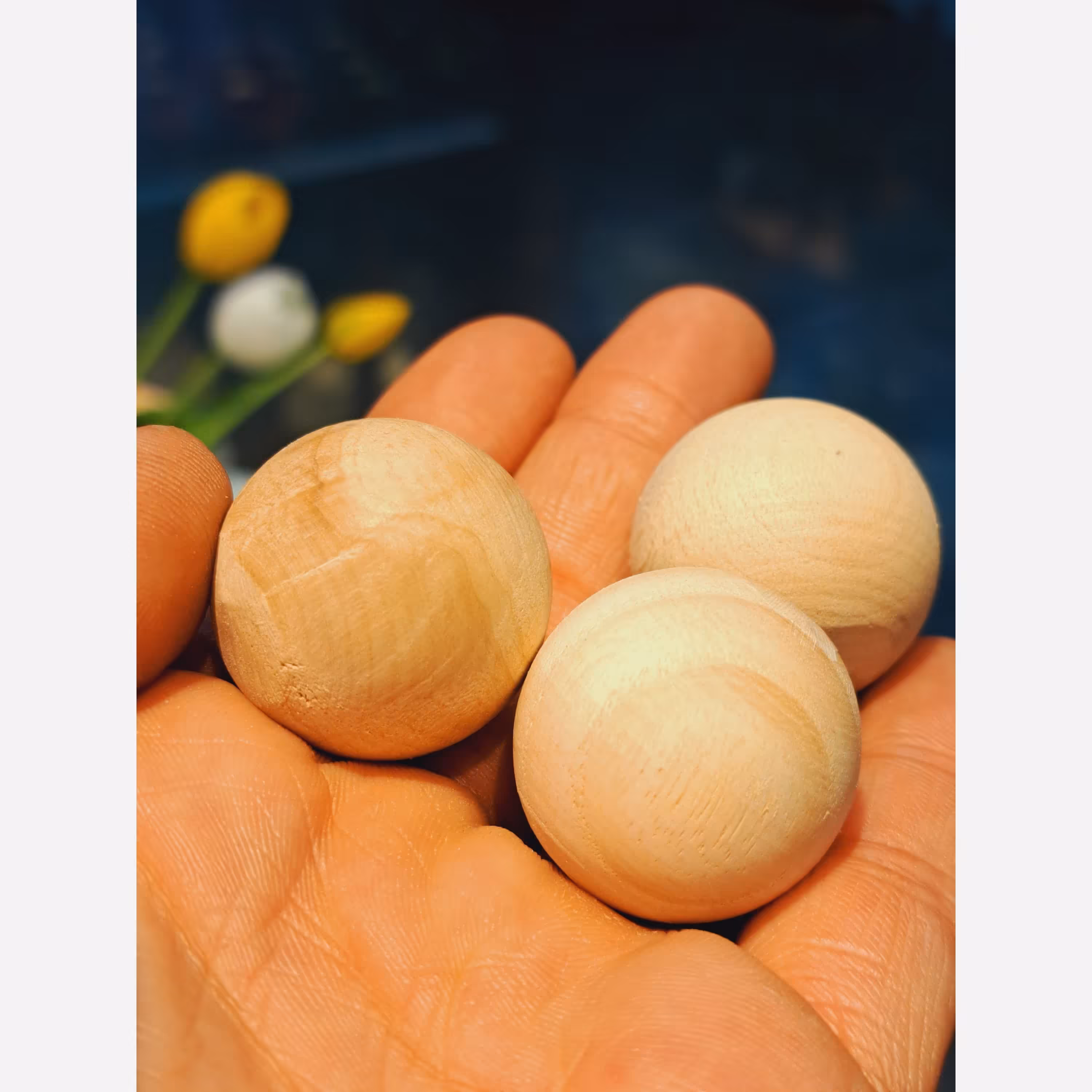 گوی مدیتیشن  2.5 سانتی گوی ارامشبخش گوی چوبی توپ چوبی گوی چوب طبیعی مهره چوبی بزرگ فروشگاه چوب فروشی کرج سلما گالری