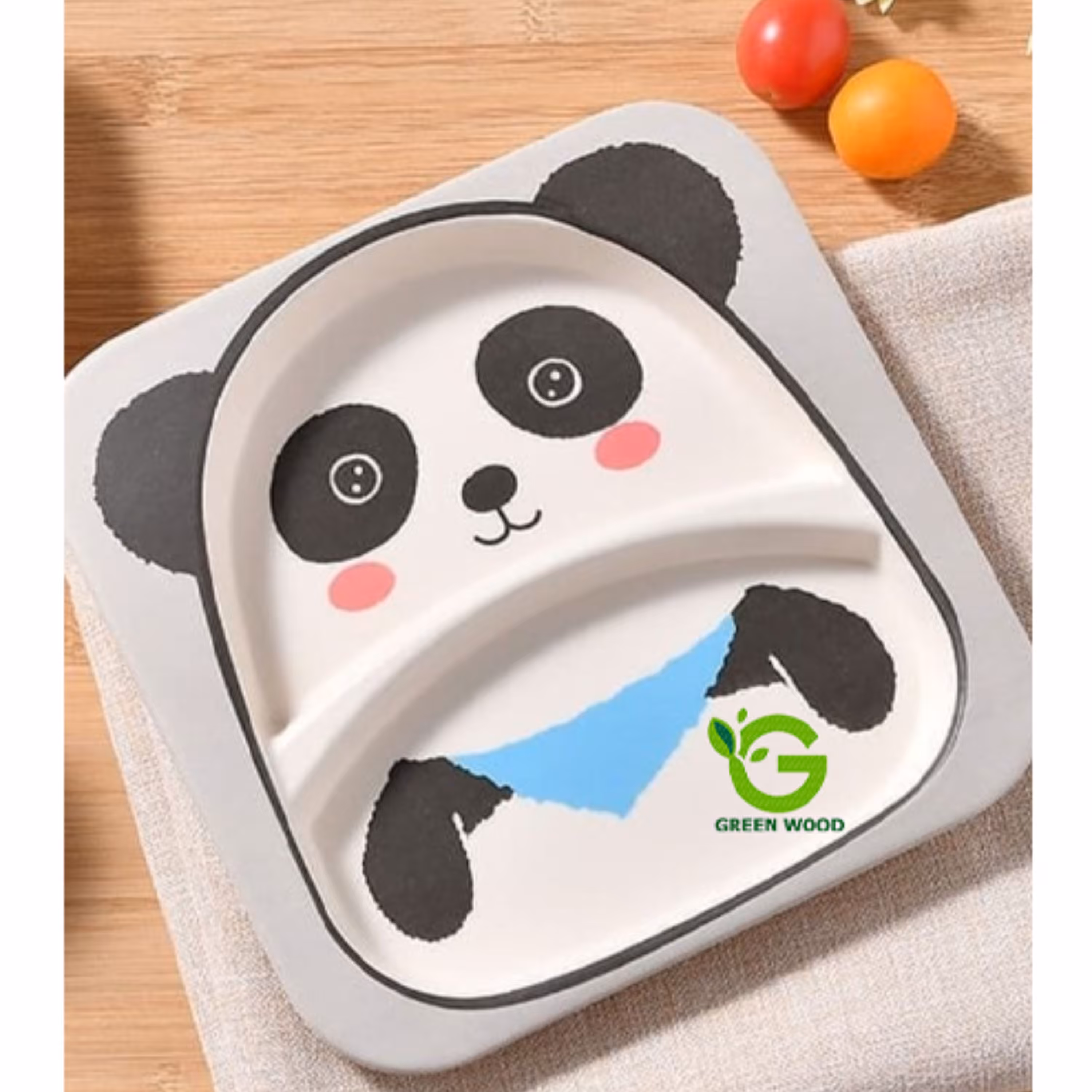 بشقاب کودک بامبو فایبر (ظرف کودک) طرح خرس پاندا کد Gw120201012