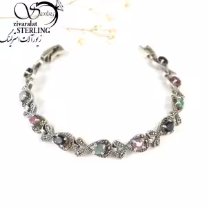 دستبند نقره نگین یاقوتی کد7818