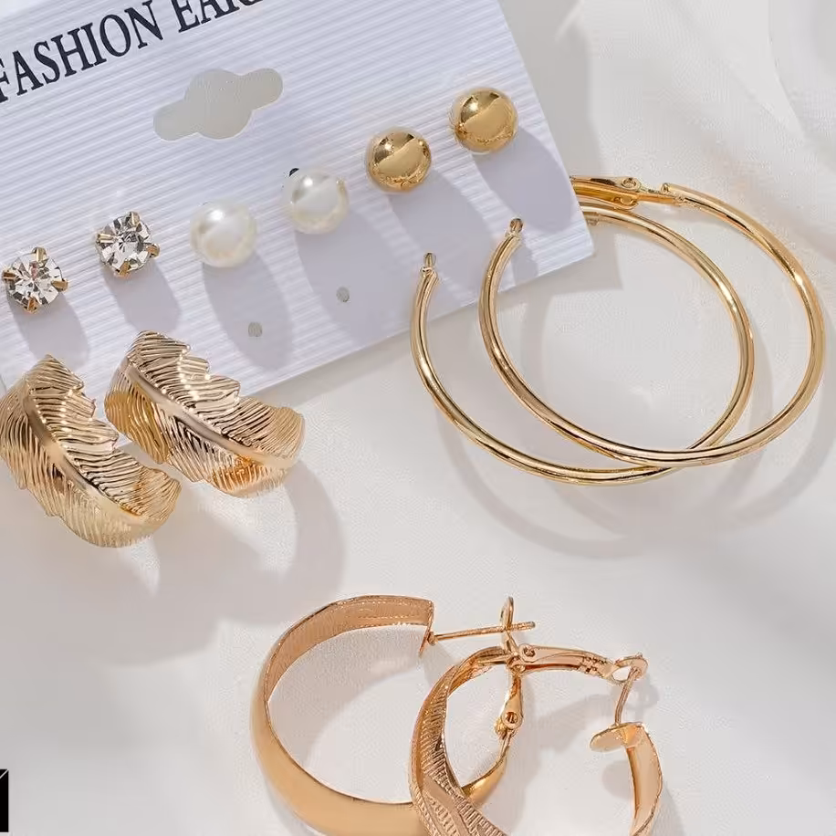 مجموعه گوشواره فانتزی گلد