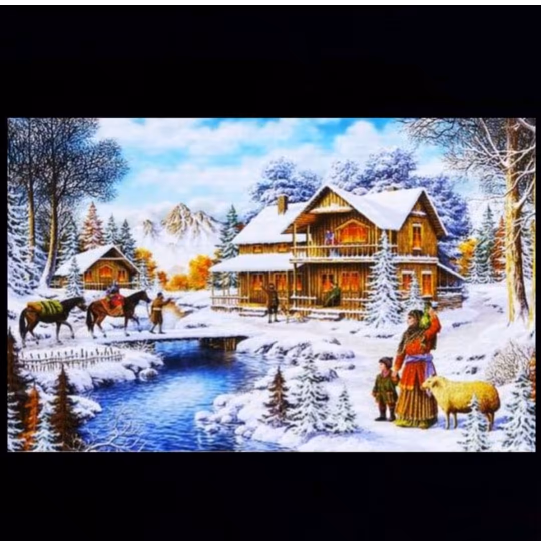 پازل هزار تکه طرح زمستان ابعاد 50 در 70