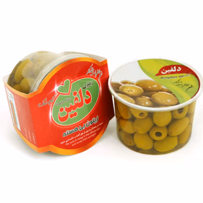 زیتون بی هسته  260 گرمی دلفین کارتن 6 عددی