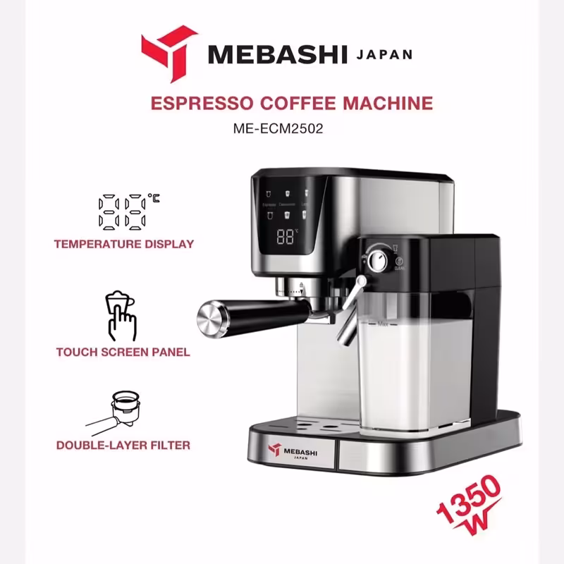 اسپرسوساز مباشی مدل MEBASHI ME-ECM2502 لطفا قبل ازثبت روزانه موجودی وقیمت بگیرید