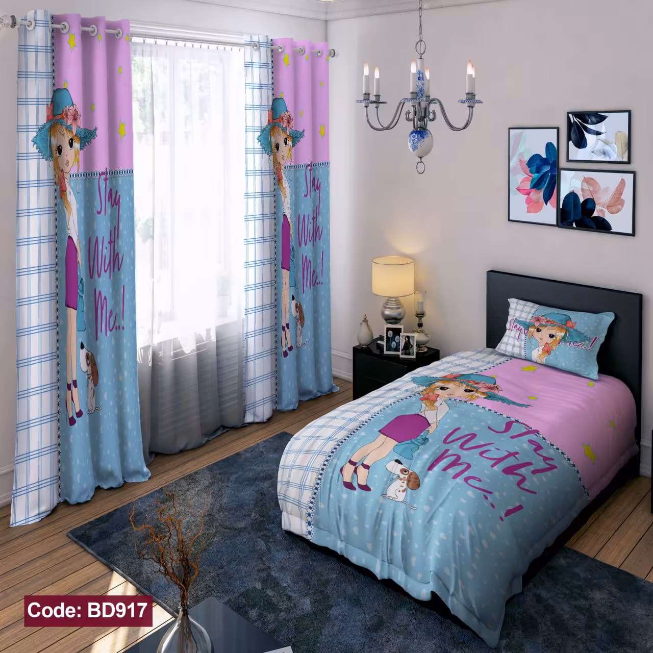 سرویس روتختی طرحهای جدید دخترانه یه نفره 4تیکه ارسال رایگان 