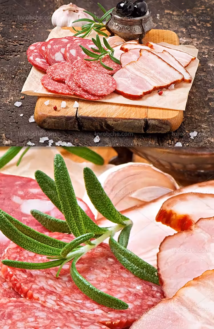 عکس بیکن و سالامی با کیفیت بالا | گرافیک با طعم تربچه
